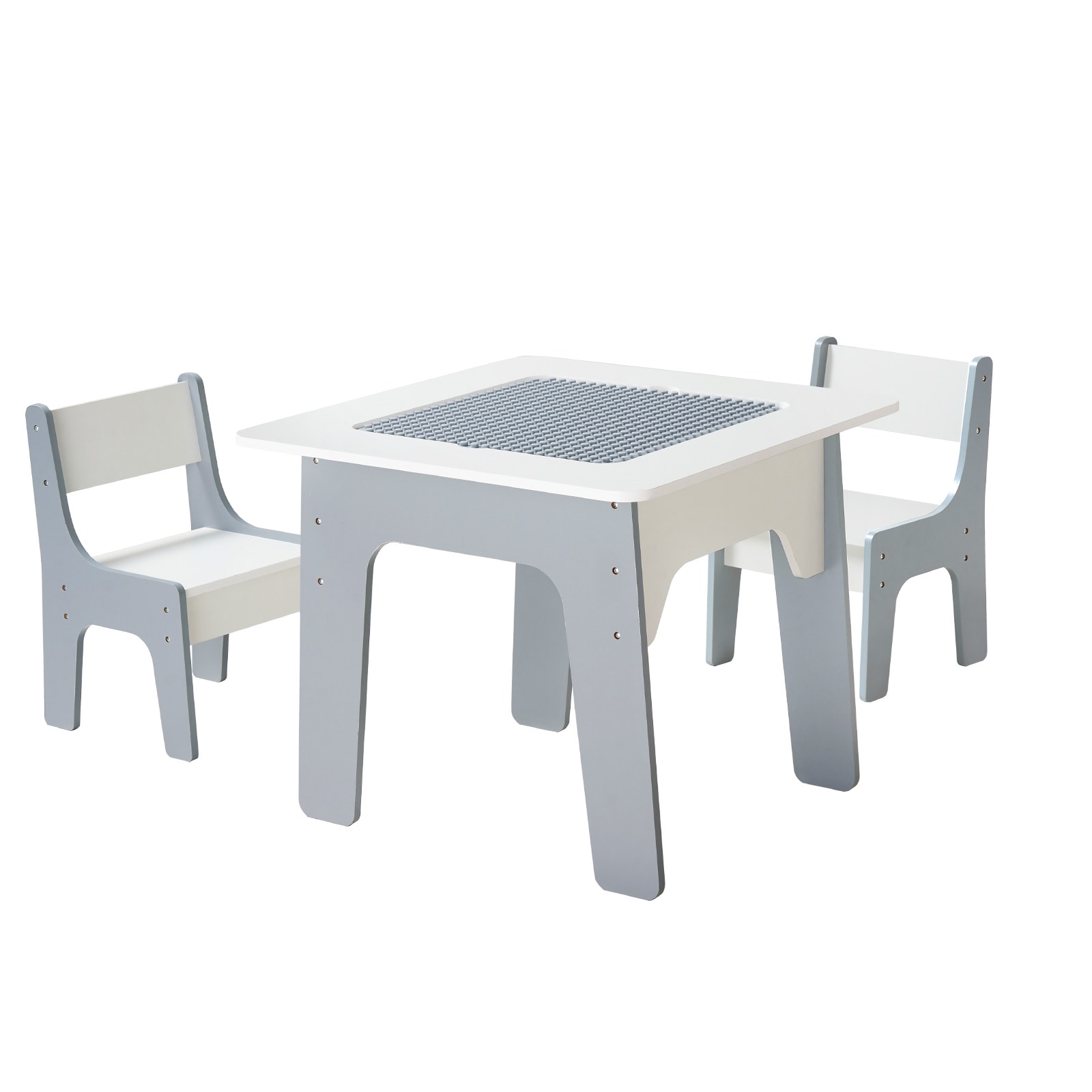 4 In 1 Kid Activity Table And 2 Chairs Set, Graffiti & Building Blocks Double-Sided Tabletop, Toddler Play Table With Storage For Kids 3+ Years, Large Storage Space, Gift For Boys & Girls, White_voghion.com